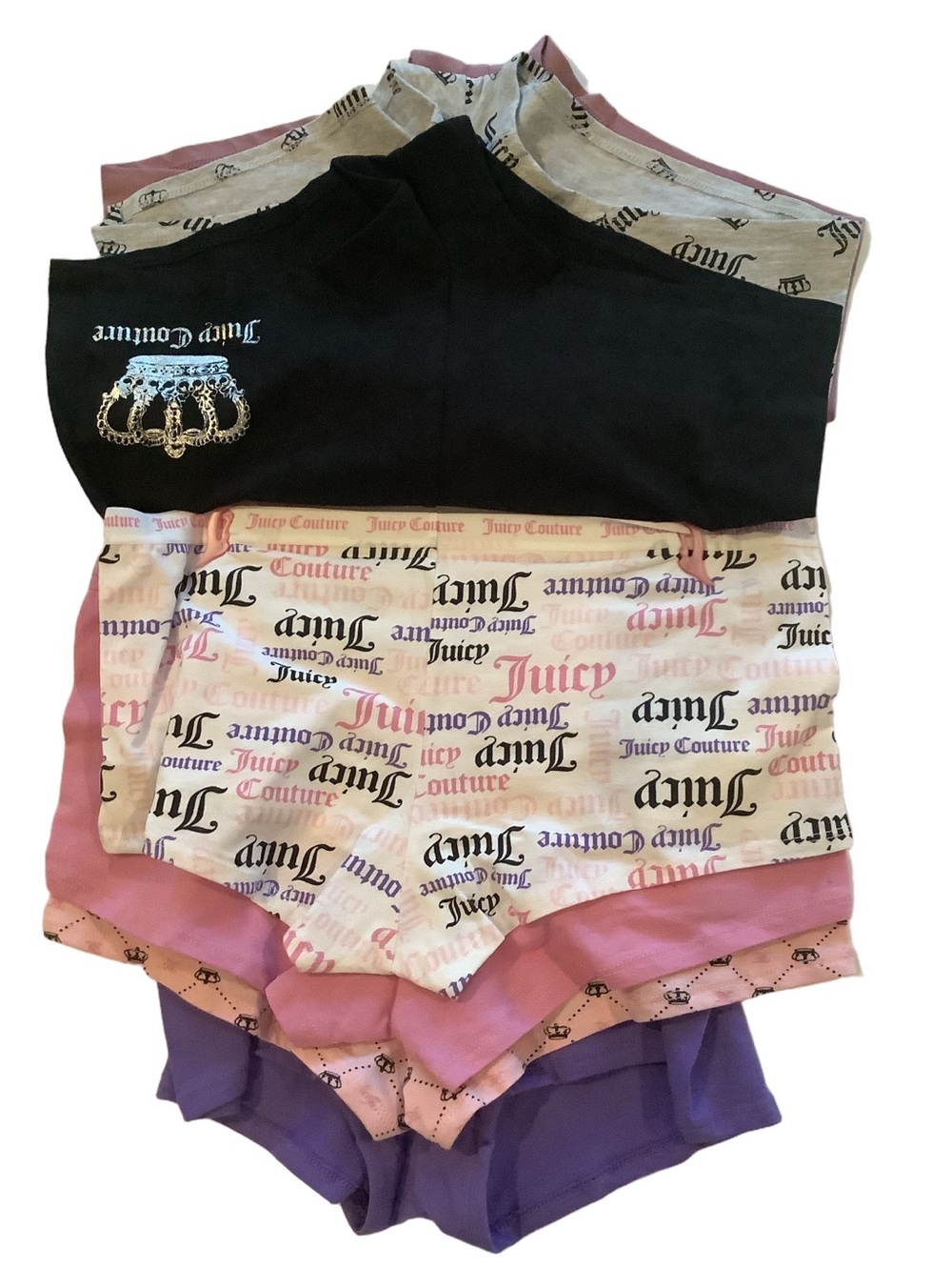 Juicy Couture Logo Boy Short Panty Underwear 7 Pack XL New - Picture 5 of 9